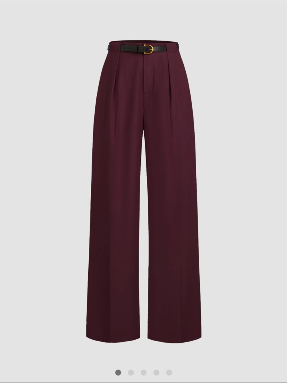Cider Wide-Leg High-Waist Trousers in Burgundy belt included